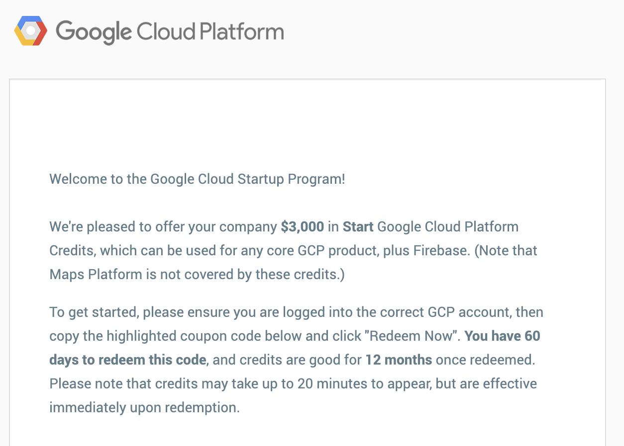 Google Cloud Startup Program